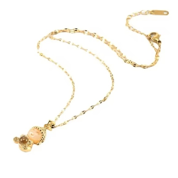 18K Gold Plated Bohemian Buddha With Projector Stone Pendant Necklace - Picture 9 of 10